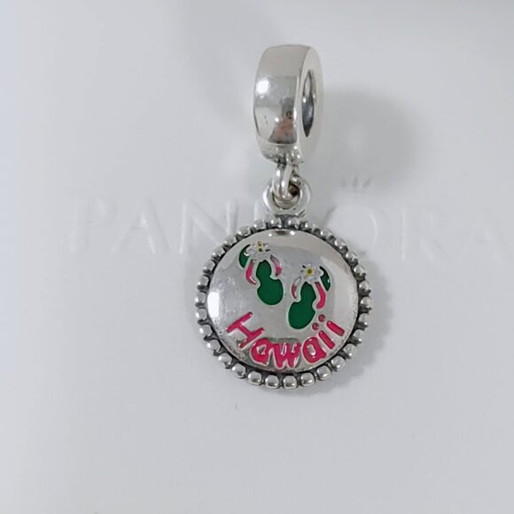 Pandora Hawaii Slippers, Flip Flop Exclusive Dangle Charm with box - Picture 7 of 8